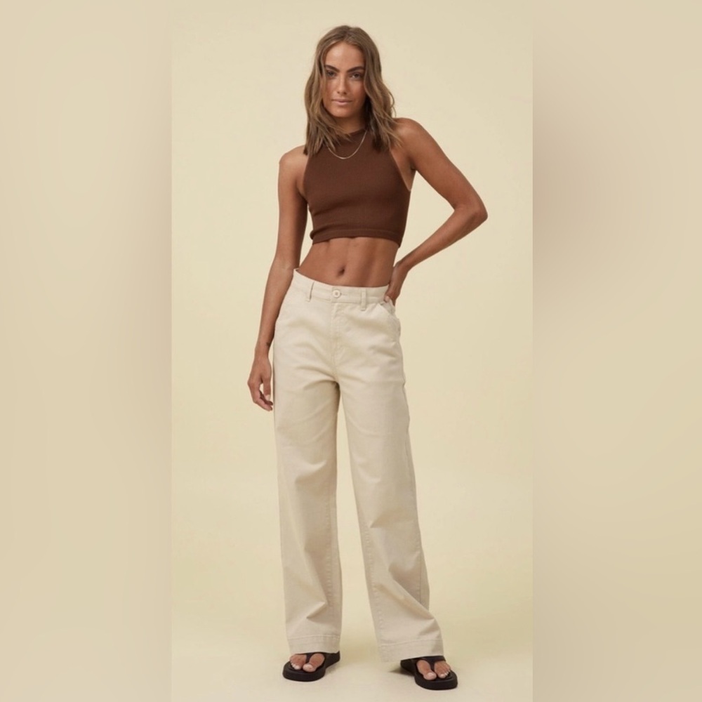 Cotton On Carter Wide Leg High Waist Pants Minimalist Classic Capsule Career